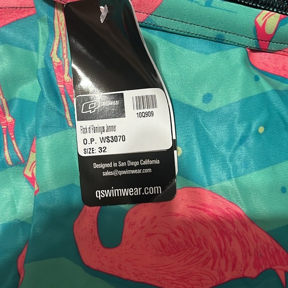 Q swimwear NWT size 32 Flock of Flamingos Jammer Swimsuit - Picture 4 of 8